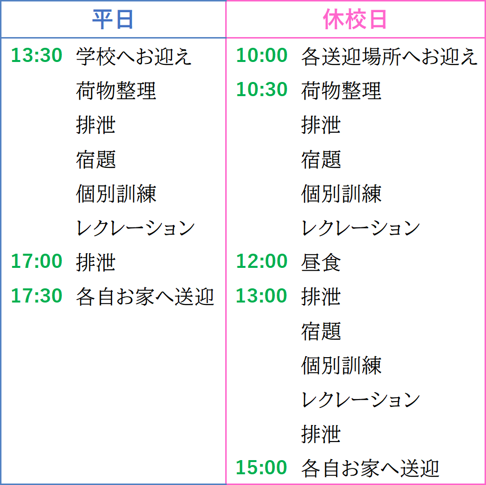 スケジュール表